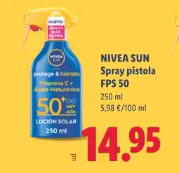 Lidl NIVEA SUN Spray pistola FPS 50 oferta