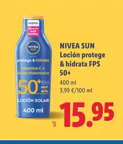 Lidl NIVEA SUN Loción protege & hidrata FPS 50+ oferta