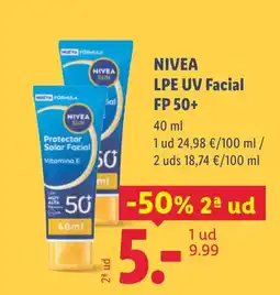Lidl NIVEA LPE UV Facial FP 50+ oferta