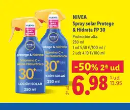 Lidl NIVEA Spray solar Protege & Hidrata FP 30 oferta