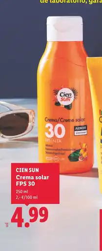 Lidl Cien SUN Crema/Creme solar FPS 30 oferta