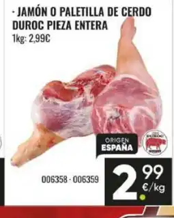 Family Cash Jamón o paletilla de cerdo duroc pieza entera oferta