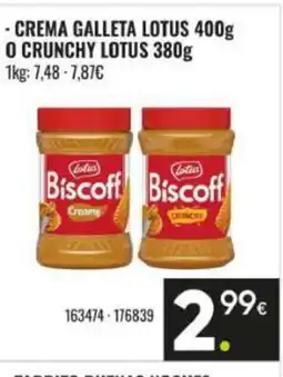 Family Cash Crema galleta lotus o crunchy lotus oferta