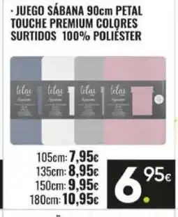 Family Cash Juego sábana 90cm petal touche premium colores surtidos 100% poliéster oferta