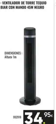 Family Cash Ventilador de torre tequio biar con mando 45w negro oferta