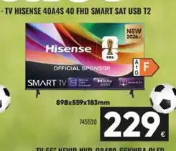 Family Cash HISENSE Tv 40a4s 40 fhd smart sat usb t2 oferta