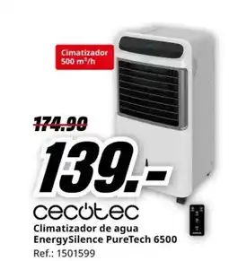 MediaMarkt CECOTEC Climatizador de agua EnergySilence PureTech 6500 oferta
