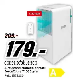MediaMarkt CECOTEC Aire acondicionado portátil ForceClima 7150 Style oferta
