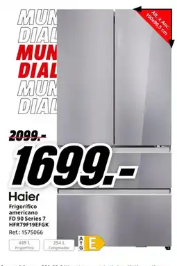 MediaMarkt HAIER Frigorífico americano FD 90 Series 7 HFR79F19EFGK oferta