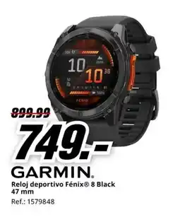 MediaMarkt GARMIN Reloj deportivo Fénix 8 Black 47 mm oferta