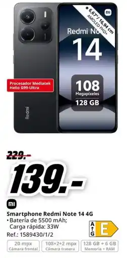 MediaMarkt Smartphone Redmi Note 14 4G oferta