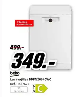 MediaMarkt BEKO Lavavajillas BDFN26640WC oferta