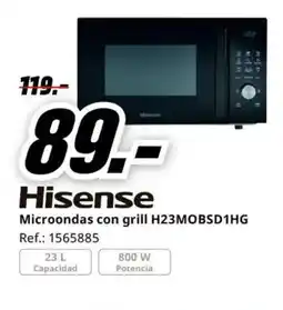 MediaMarkt HISENSE Microondas con grill H23MOBSD1HG oferta
