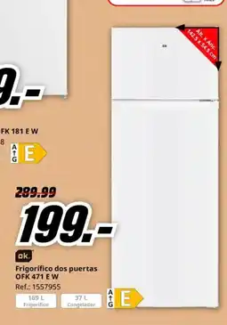 MediaMarkt Frigorífico dos puertas OFK 181 E W oferta