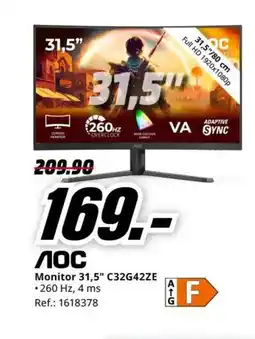 MediaMarkt AOC Monitor 31,5" C32G42ZE oferta