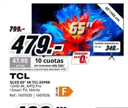 MediaMarkt TCL QLED 65" 4K TCL 65P8K oferta