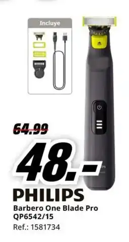 MediaMarkt PHILIPS Barbero One Blade Pro QP6542/15 oferta
