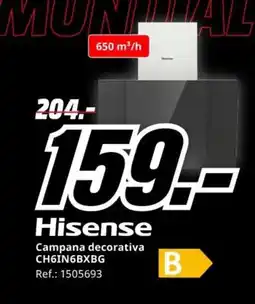 MediaMarkt HISENSE Campana decorativa CH6IN6BXBG oferta