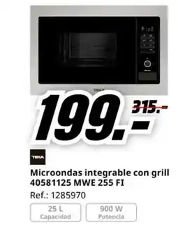 MediaMarkt TEKA Microondas integrable con grill oferta