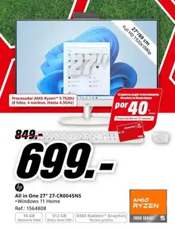 MediaMarkt HP All in One 27" 27-CR0045NS oferta