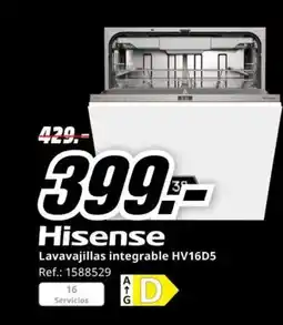 MediaMarkt HISENSE Lavavajillas integrable HV16D5 oferta