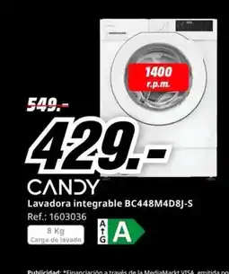 MediaMarkt CANDY Lavadora integrable BC448M4D8J-S oferta