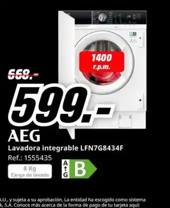 MediaMarkt AEG Lavadora integrable LFN7G8434F oferta