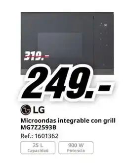 MediaMarkt LG Microondas integrable con grill MG7Z2593B oferta