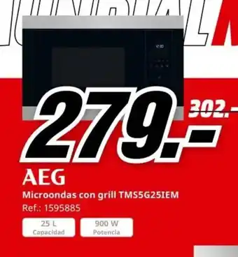 MediaMarkt AEG Microondas con grill TMS5G25IEM oferta