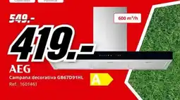 MediaMarkt AEG Campana decorativa GB67D91HLA oferta