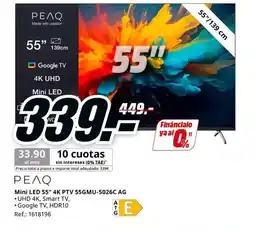 MediaMarkt PEAQ Mini LED 55" 4K PTV 55GMU-5026C AG oferta