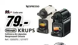 MediaMarkt DELONGHI KRUPS Cafetera de cápsulas Nespresso Inissia oferta