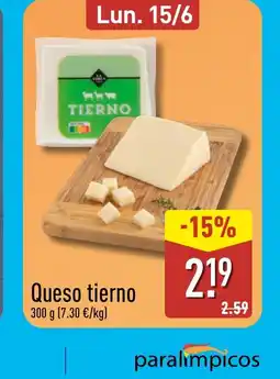 ALDI Queso tierno 300 g (7.30 €/k oferta