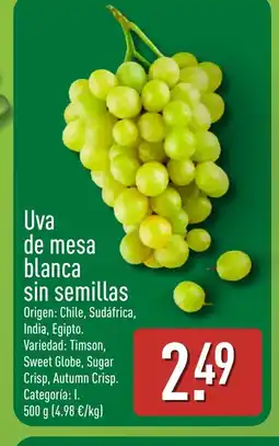 ALDI Uva de mesa blanca sin semillas oferta