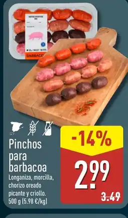 ALDI Pinchos para barbacoa oferta