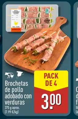 ALDI Brochetas de pollo adobado con verduras oferta