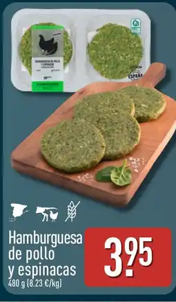 ALDI Hamburguesa de pollo y espinacas oferta