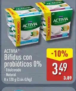 ALDI ACTIVIA Bífidus con probióticos 0% oferta