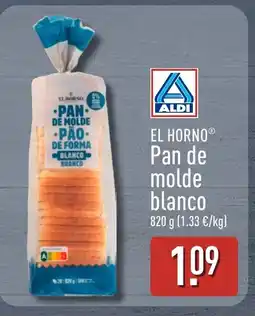 ALDI EL HORNO Pan de molde blanco oferta