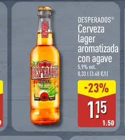 ALDI DESPERADOS Cerveza lager aromatizada con agave oferta