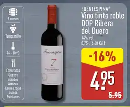 ALDI FUENTESPINA Vino tinto roble DOP Ribera del Duero oferta
