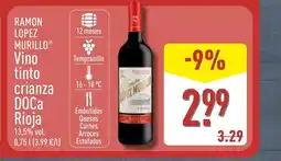 ALDI RAMON LOPEZ MURILLO Vino tinto crianza DOCa Rioja oferta
