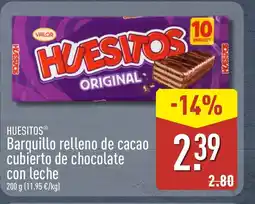 ALDI HUESITOS Barquillo relleno de cacao cubierto de chocolate con leche oferta
