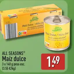 ALDI ALL SEASONS Maíz dulce oferta