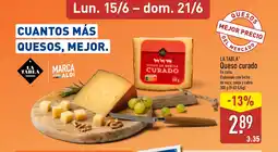 ALDI LA TABLA Queso curado oferta
