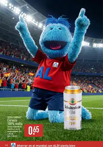 ALDI SCHULTENBRAU Cerveza 100% malta oferta