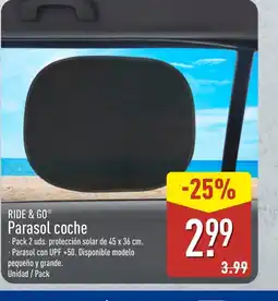 ALDI RIDE & GO Parasol coche oferta