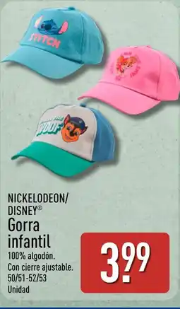 ALDI NICKELODEON/ DISNEY Gorra infantil oferta