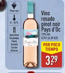 ALDI Vino rosado pinot noir Pays d'Oc oferta