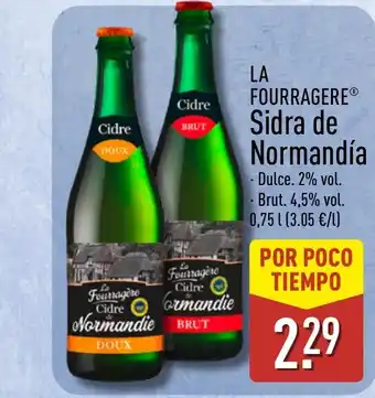 ALDI LA FOURRAGERE Sidra de Normandía oferta